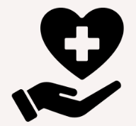 An icon of a hand holding a heart